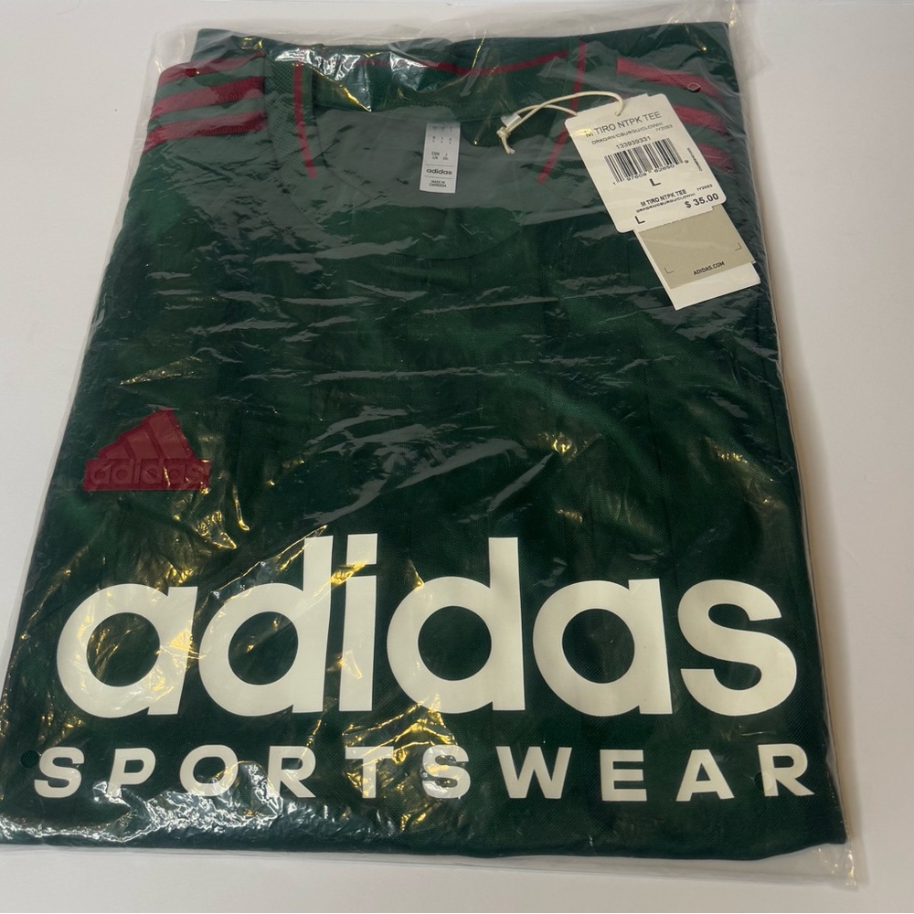 adidas Green and Red Sportswear Jersey